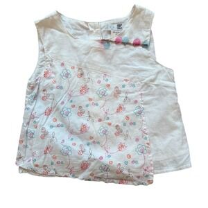 Deux par Deux Embroidered Top Girls Size 2 White